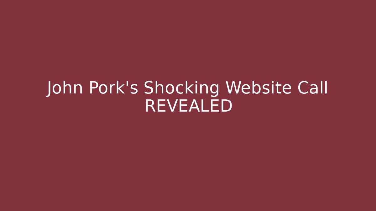 John Pork's Shocking Website Call REVEALED - Felix Cat Insurance
