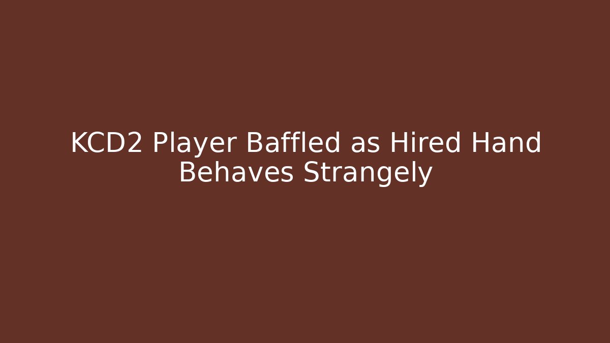 KCD2 Player Baffled as Hired Hand Behaves Strangely