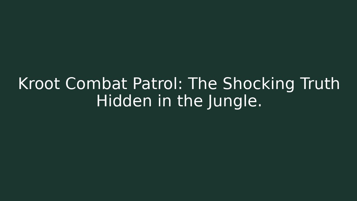 Kroot Combat Patrol: The Shocking Truth Hidden in the Jungle.