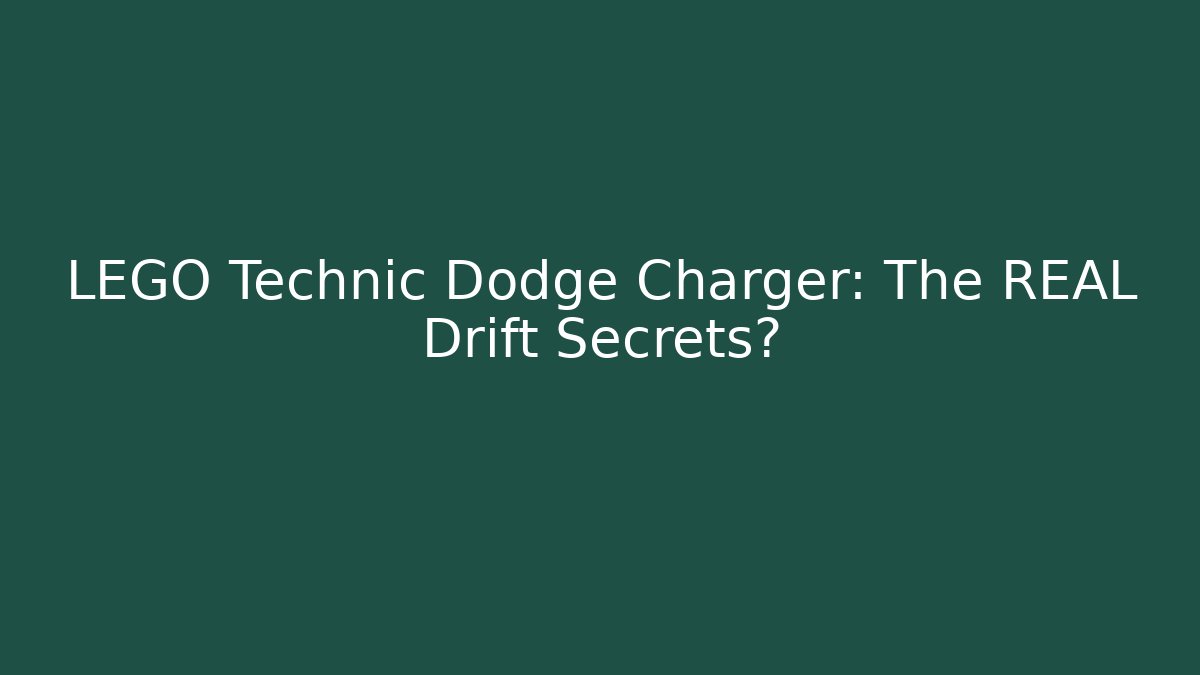 LEGO Technic Dodge Charger: The REAL Drift Secrets?