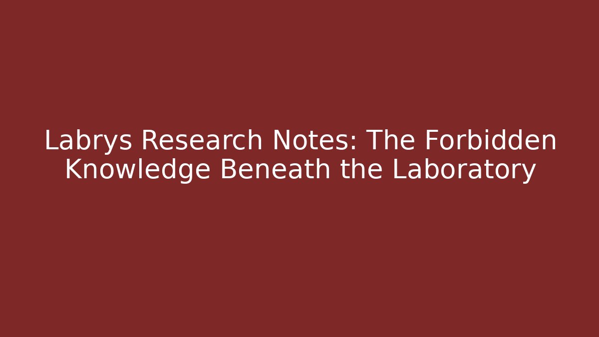 Labrys Research Notes: The Forbidden Knowledge Beneath the Laboratory - Felix Cat Insurance