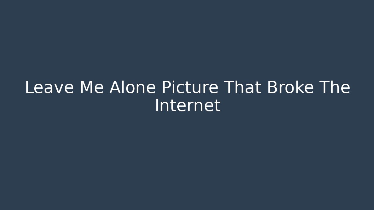 Leave Me Alone Picture That Broke The Internet