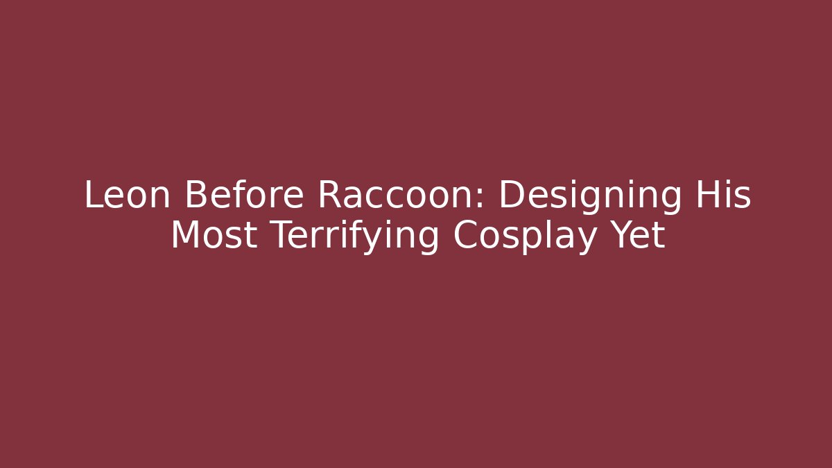 Leon Before Raccoon: Designing His Most Terrifying Cosplay Yet - Felix Cat Insurance