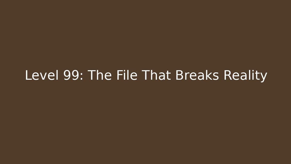 Level 99: The File That Breaks Reality