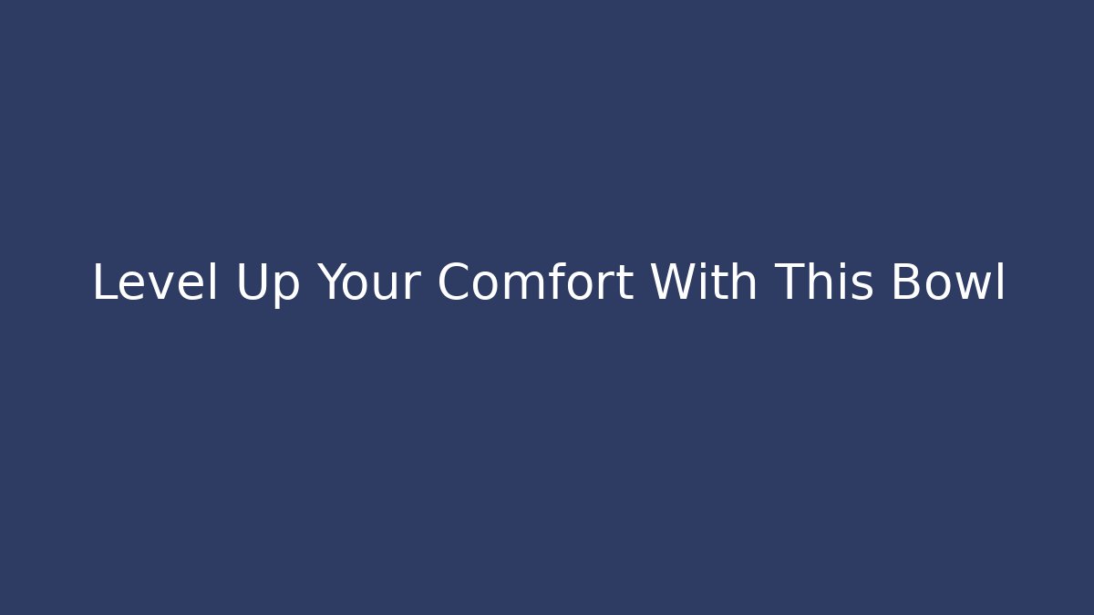 Level Up Your Comfort With This Bowl