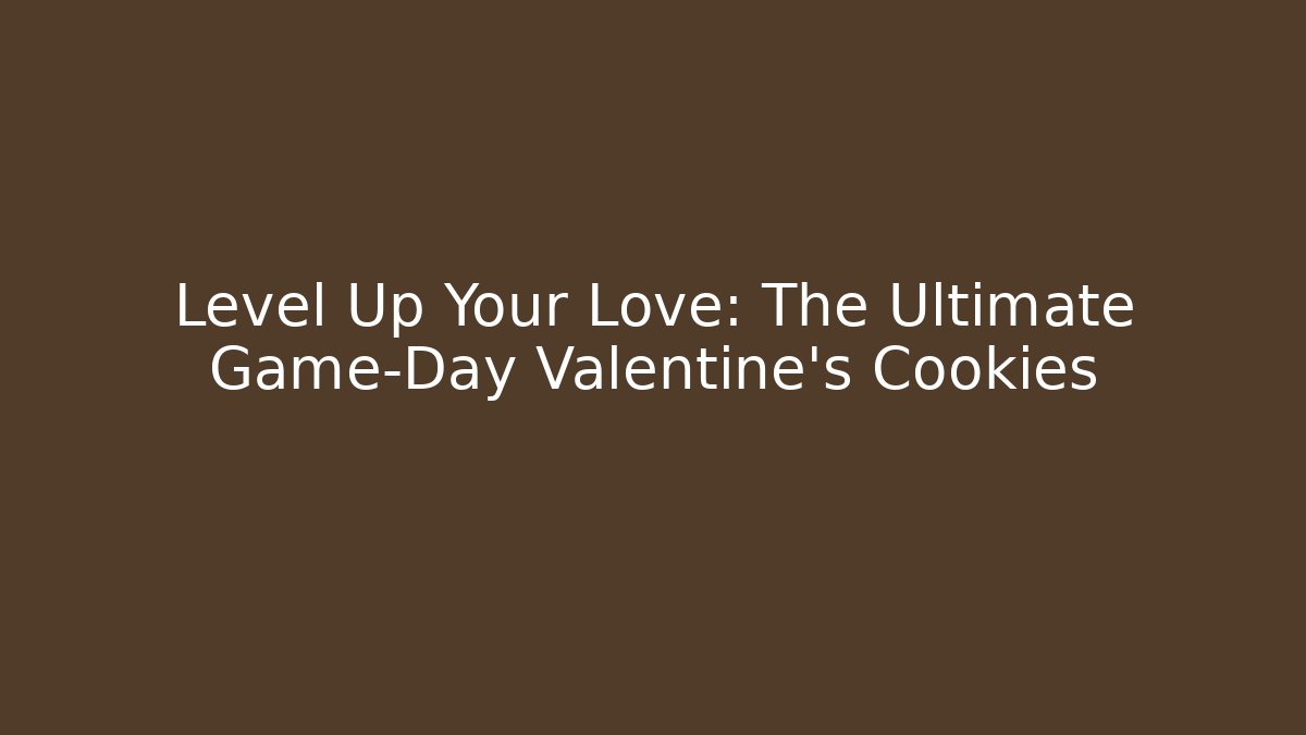 Level Up Your Love: The Ultimate Game-Day Valentine's Cookies