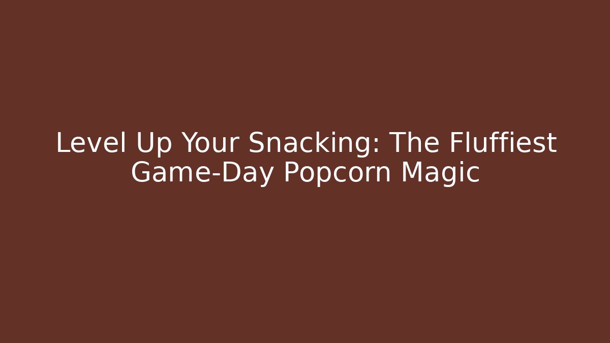 Level Up Your Snacking: The Fluffiest Game-Day Popcorn Magic - Felix Cat Insurance