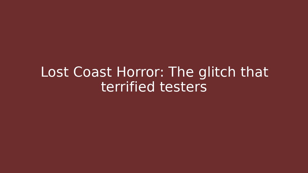 Lost Coast Horror: The glitch that terrified testers - Felix Cat Insurance