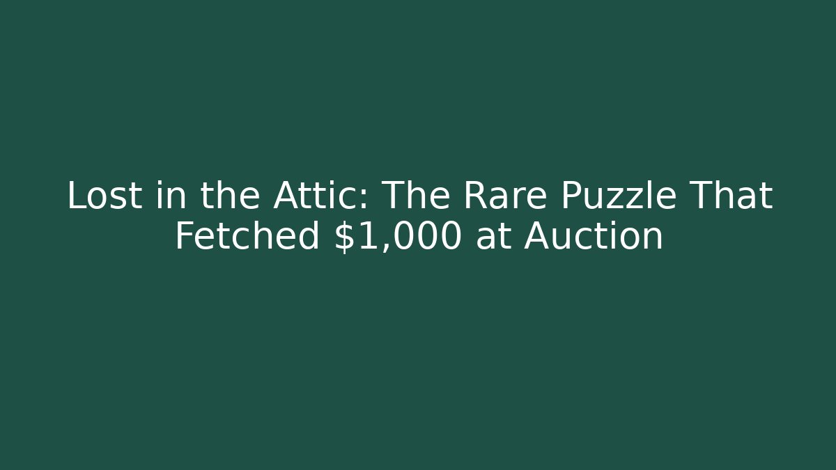 Lost in the Attic: The Rare Puzzle That Fetched $1,000 at Auction