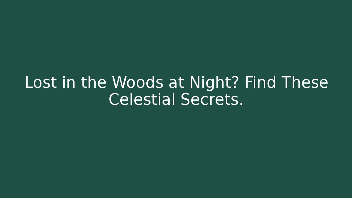 Lost in the Woods at Night? Find These Celestial Secrets.