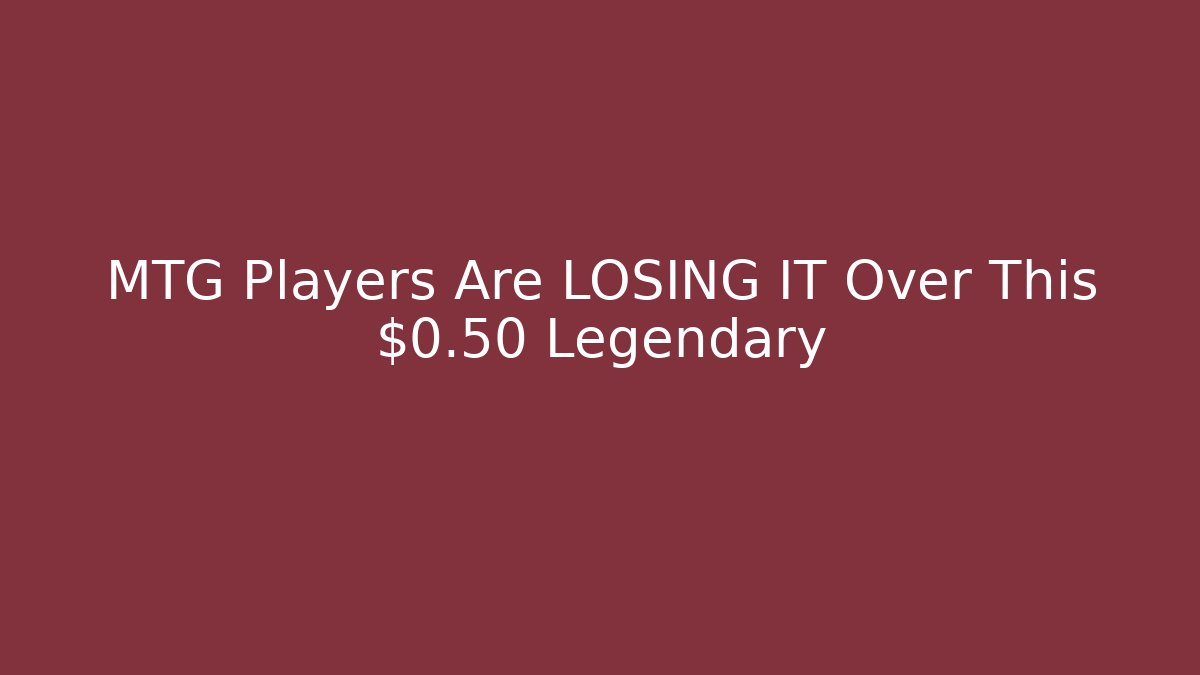 MTG Players Are LOSING IT Over This $0.50 Legendary - Felix Cat Insurance