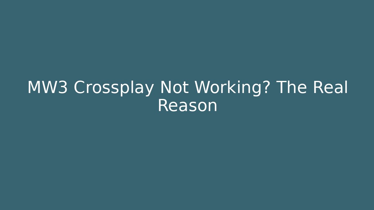 MW3 Crossplay Not Working? The Real Reason - Felix Cat Insurance