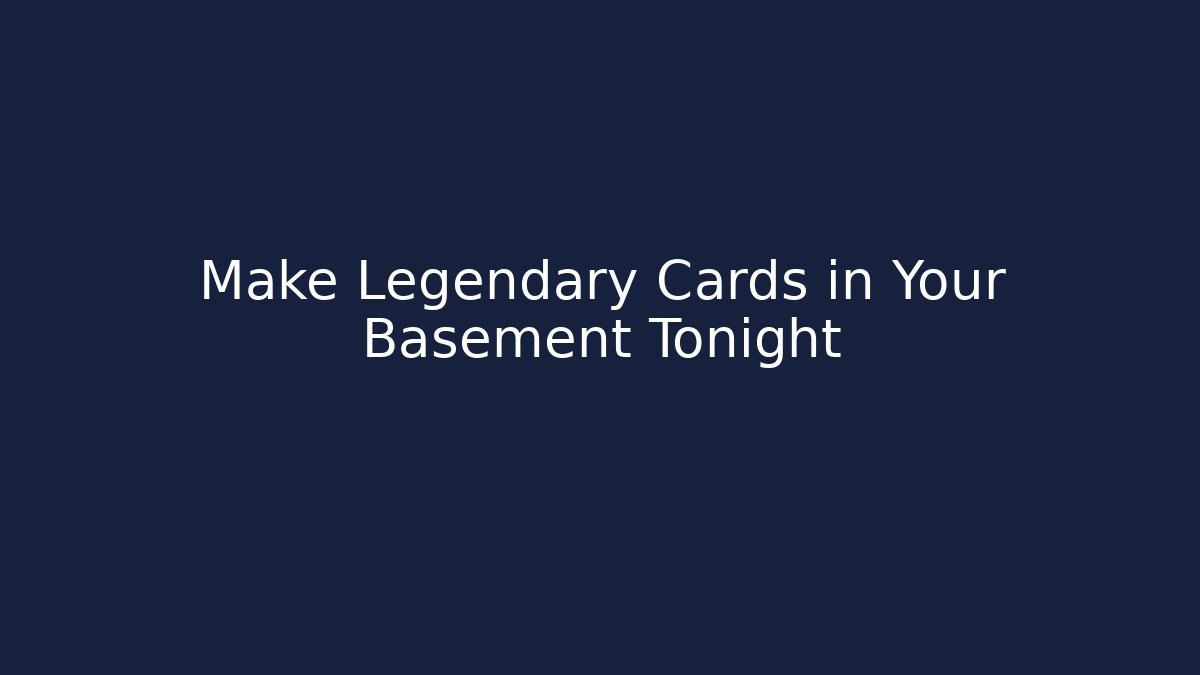 Make Legendary Cards in Your Basement Tonight