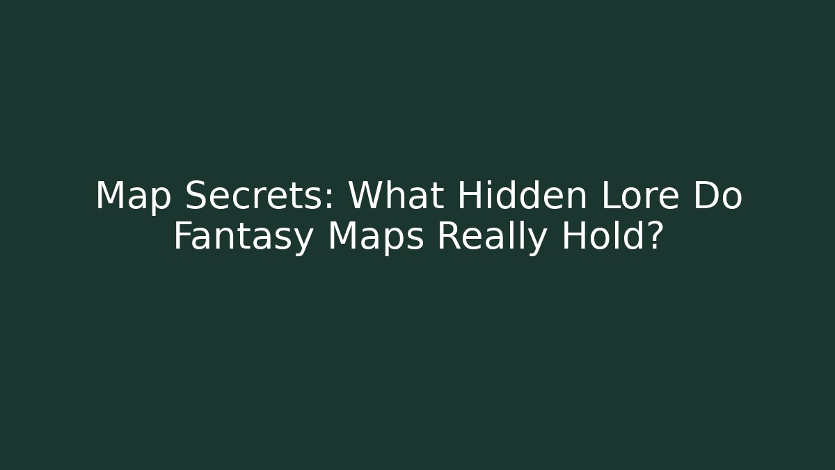 Map Secrets: What Hidden Lore Do Fantasy Maps Really Hold?