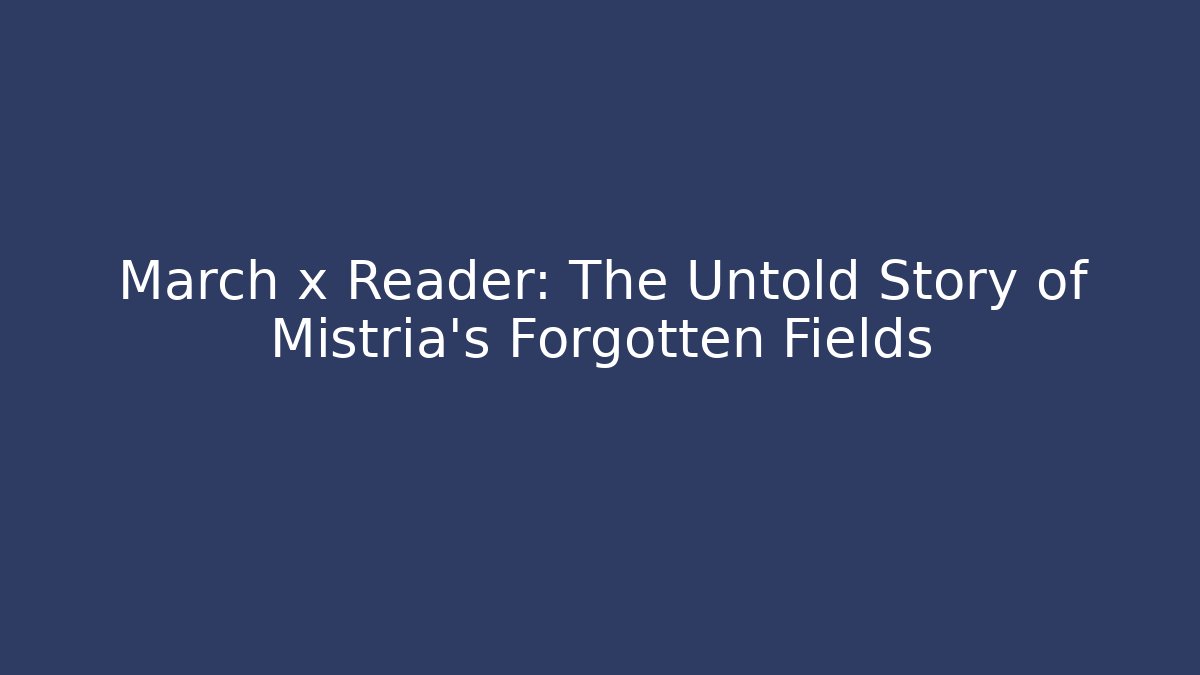 March x Reader: The Untold Story of Mistria's Forgotten Fields