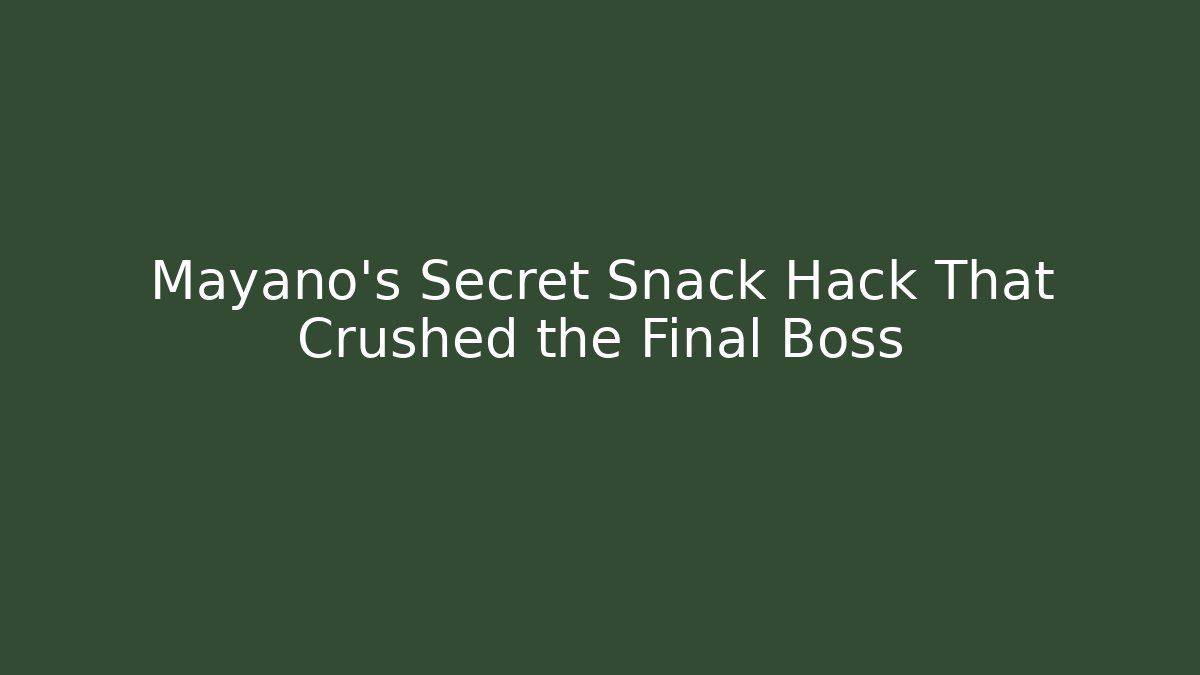 Mayano's Secret Snack Hack That Crushed the Final Boss - Felix Cat Insurance