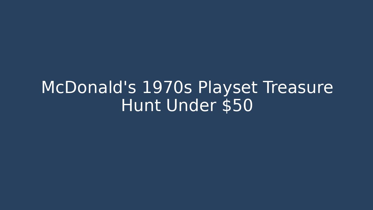 McDonald's 1970s Playset Treasure Hunt Under $50