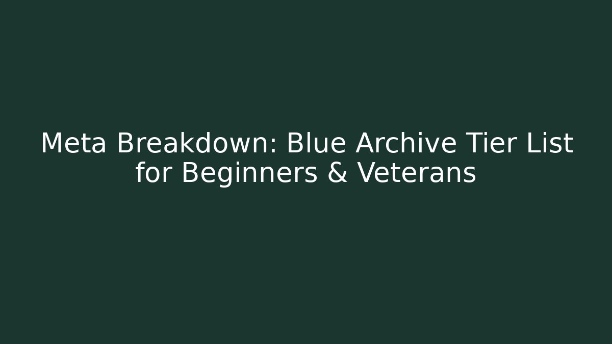 Meta Breakdown: Blue Archive Tier List for Beginners & Veterans