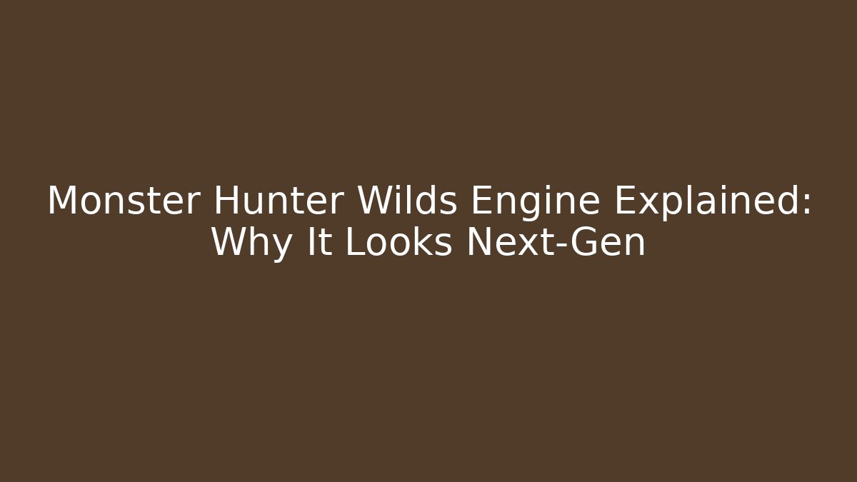 Monster Hunter Wilds Engine Explained: Why It Looks Next-Gen