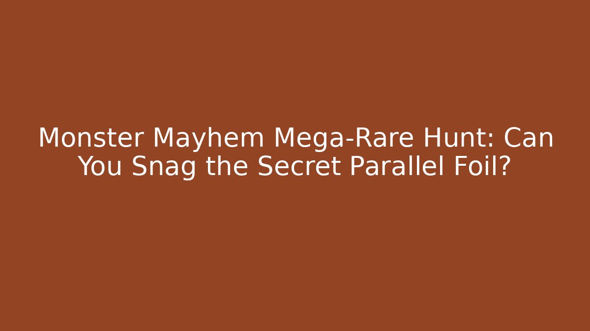 Monster Mayhem Mega-Rare Hunt: Can You Snag the Secret Parallel Foil?