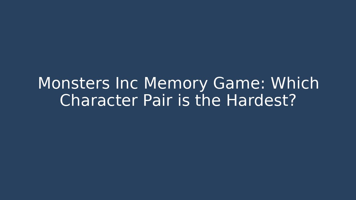 Monsters Inc Memory Game: Which Character Pair is the Hardest?