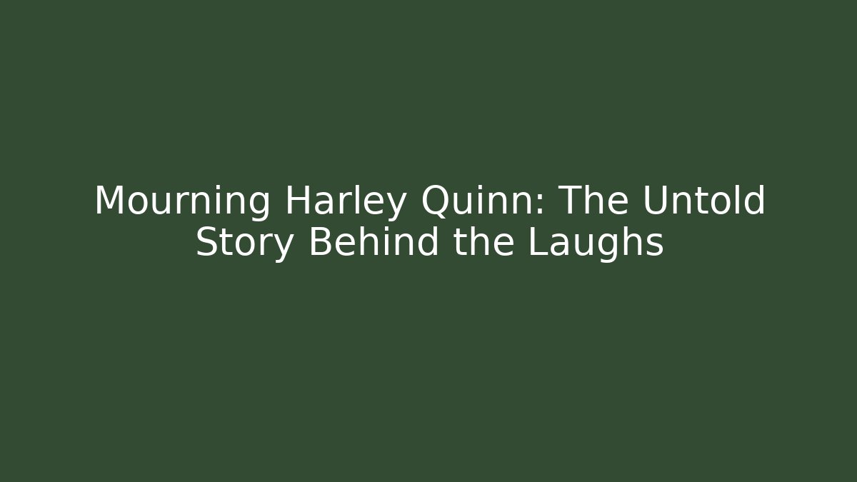 Mourning Harley Quinn: The Untold Story Behind the Laughs