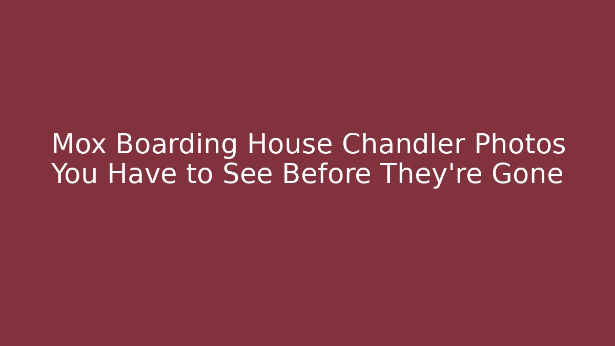 Mox Boarding House Chandler Photos You Have to See Before They’re Gone