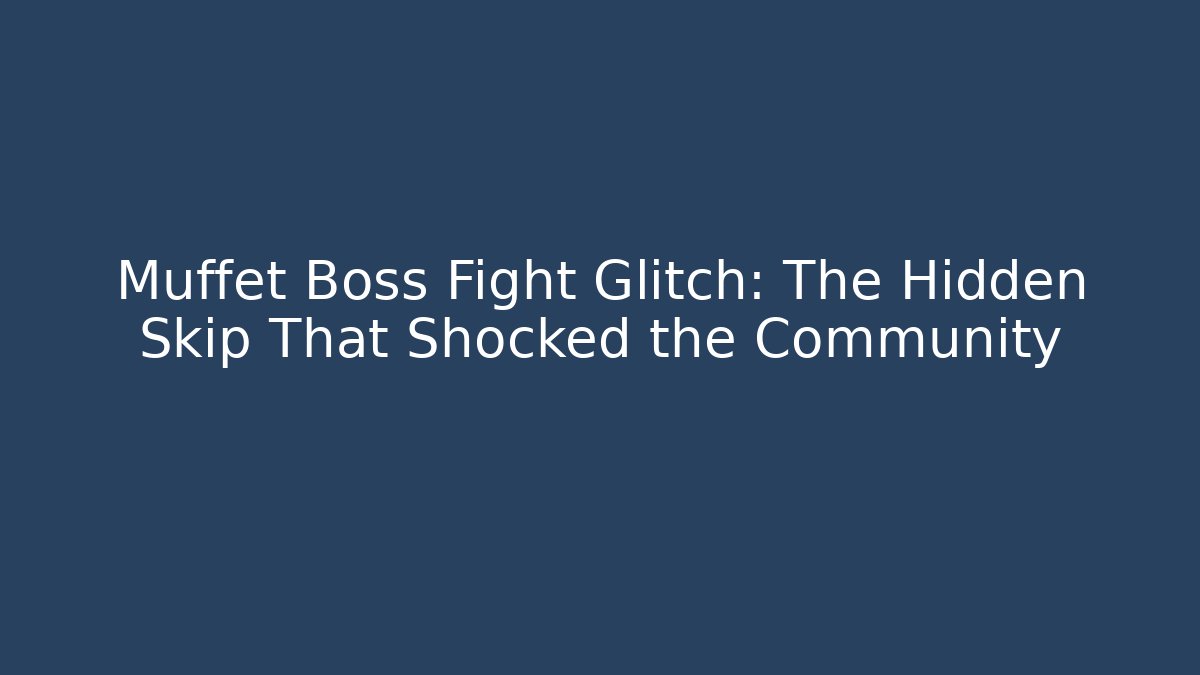 Muffet Boss Fight Glitch: The Hidden Skip That Shocked the Community