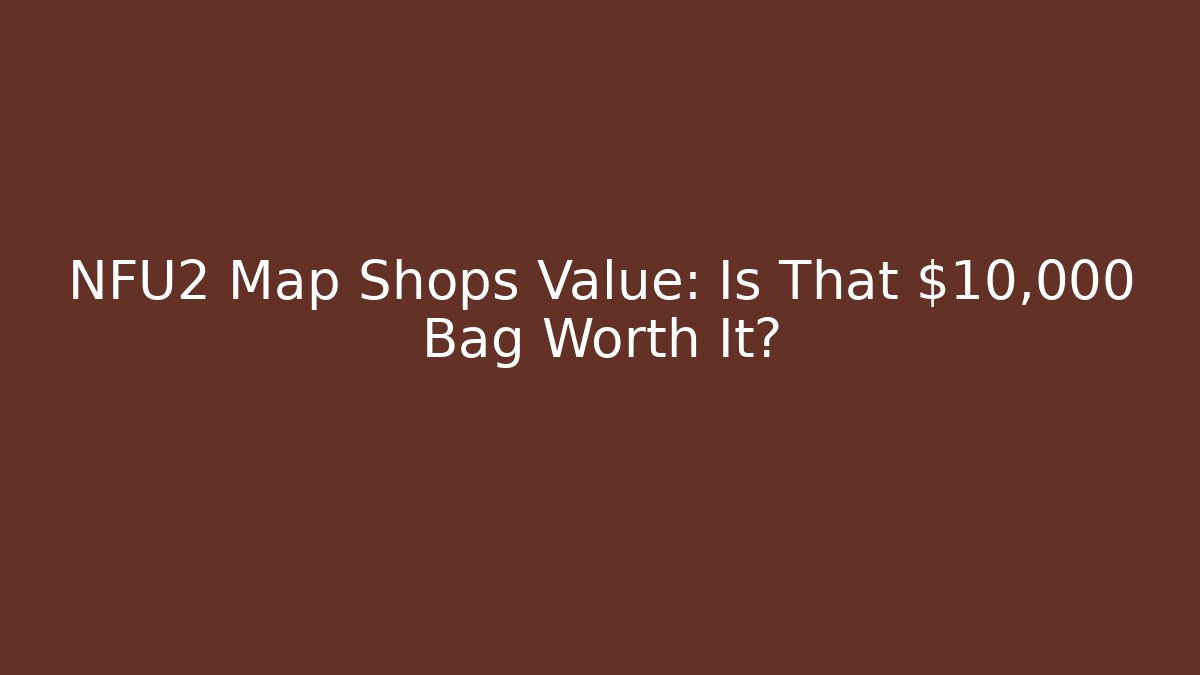 NFU2 Map Shops Value: Is That $10,000 Bag Worth It? - Felix Cat Insurance