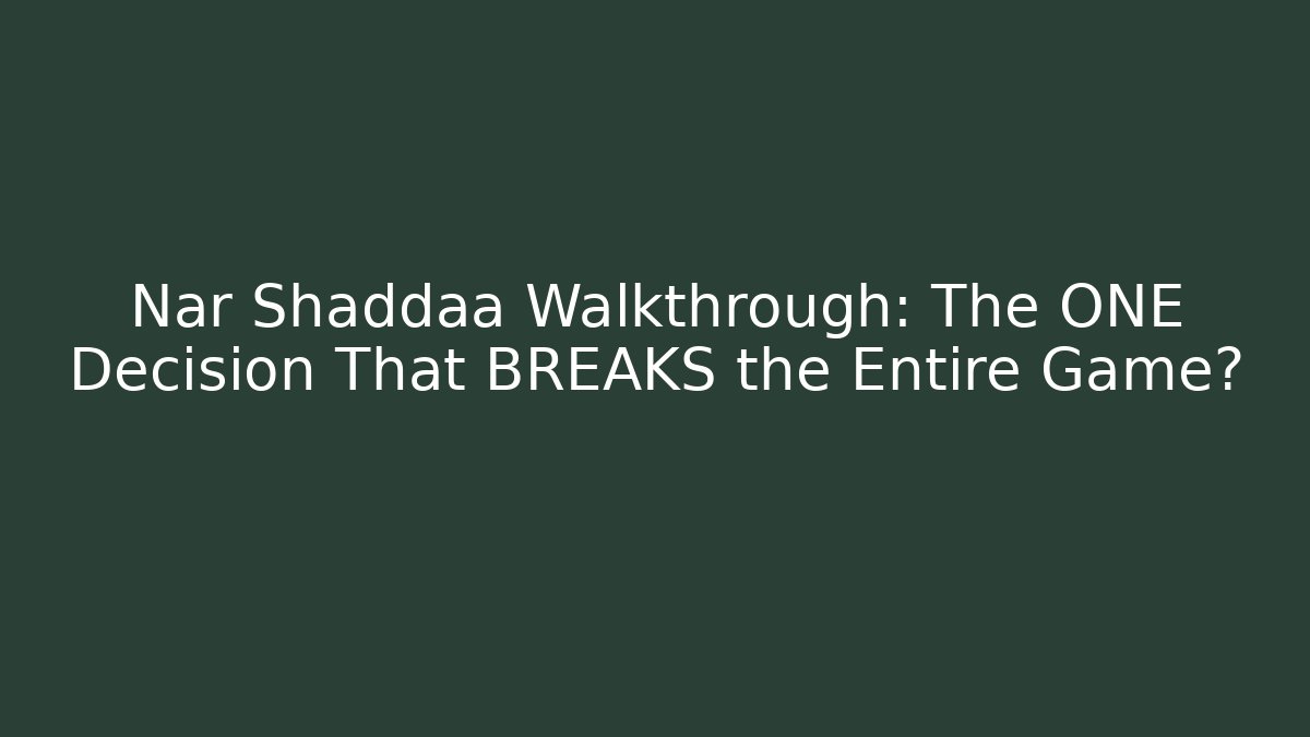 Nar Shaddaa Walkthrough: The ONE Decision That BREAKS the Entire Game?