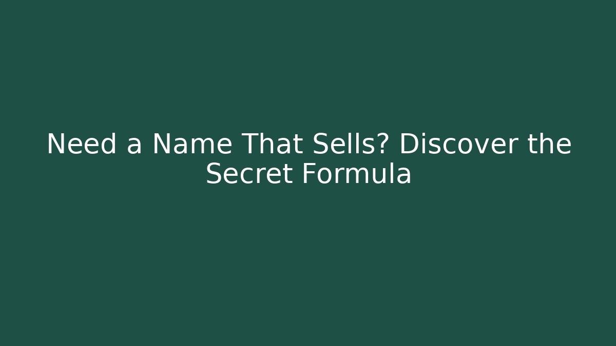 Need a Name That Sells? Discover the Secret Formula - Felix Cat Insurance
