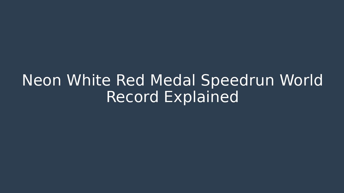 Neon White Red Medal Speedrun World Record Explained
