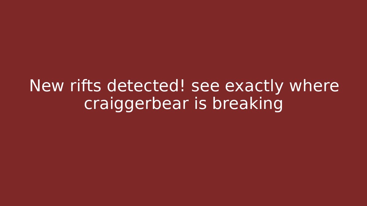 New rifts detected! see exactly where craiggerbear is breaking