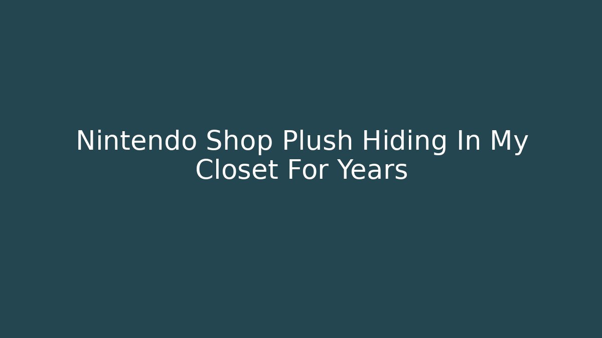 Nintendo Shop Plush Hiding In My Closet For Years