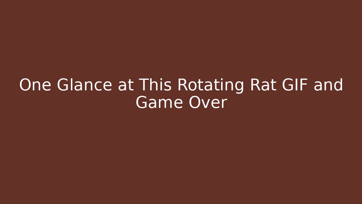 One Glance at This Rotating Rat GIF and Game Over