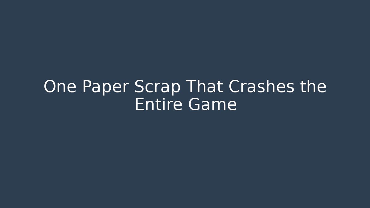 One Paper Scrap That Crashes the Entire Game - Felix Cat Insurance