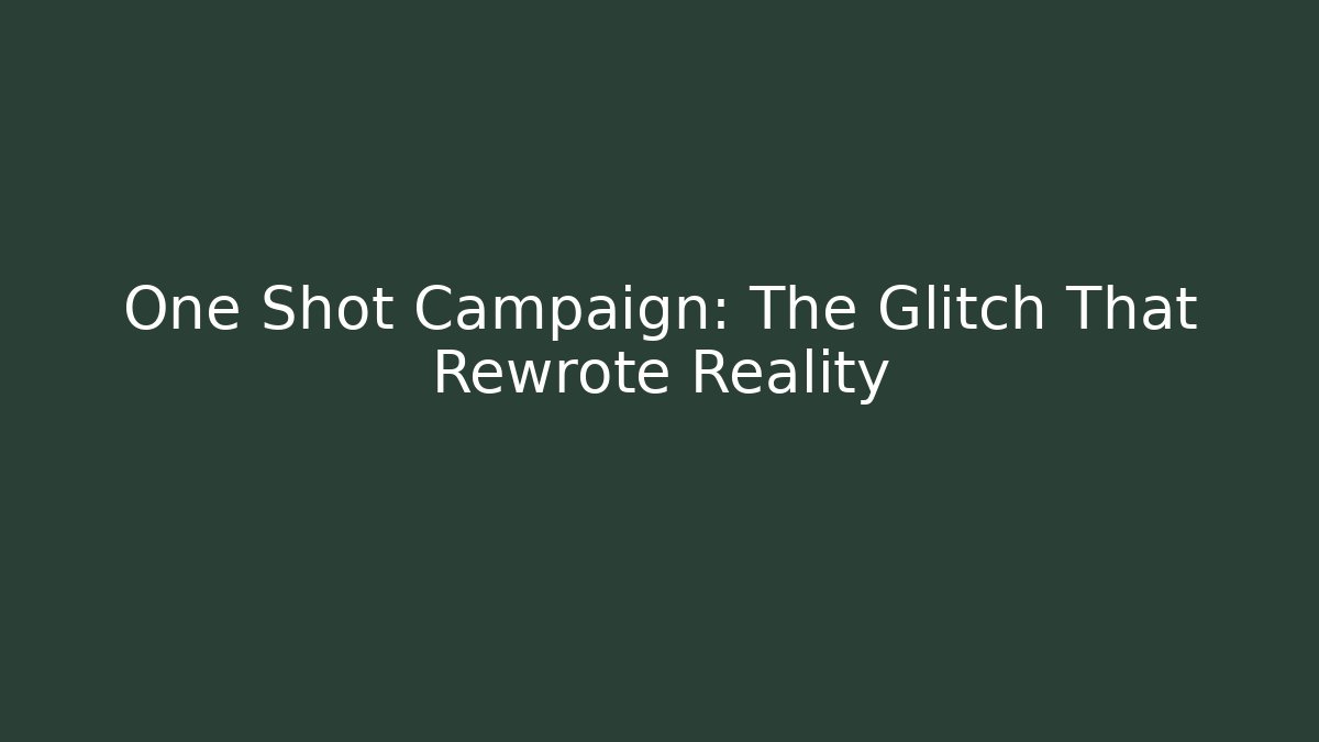 One Shot Campaign: The Glitch That Rewrote Reality