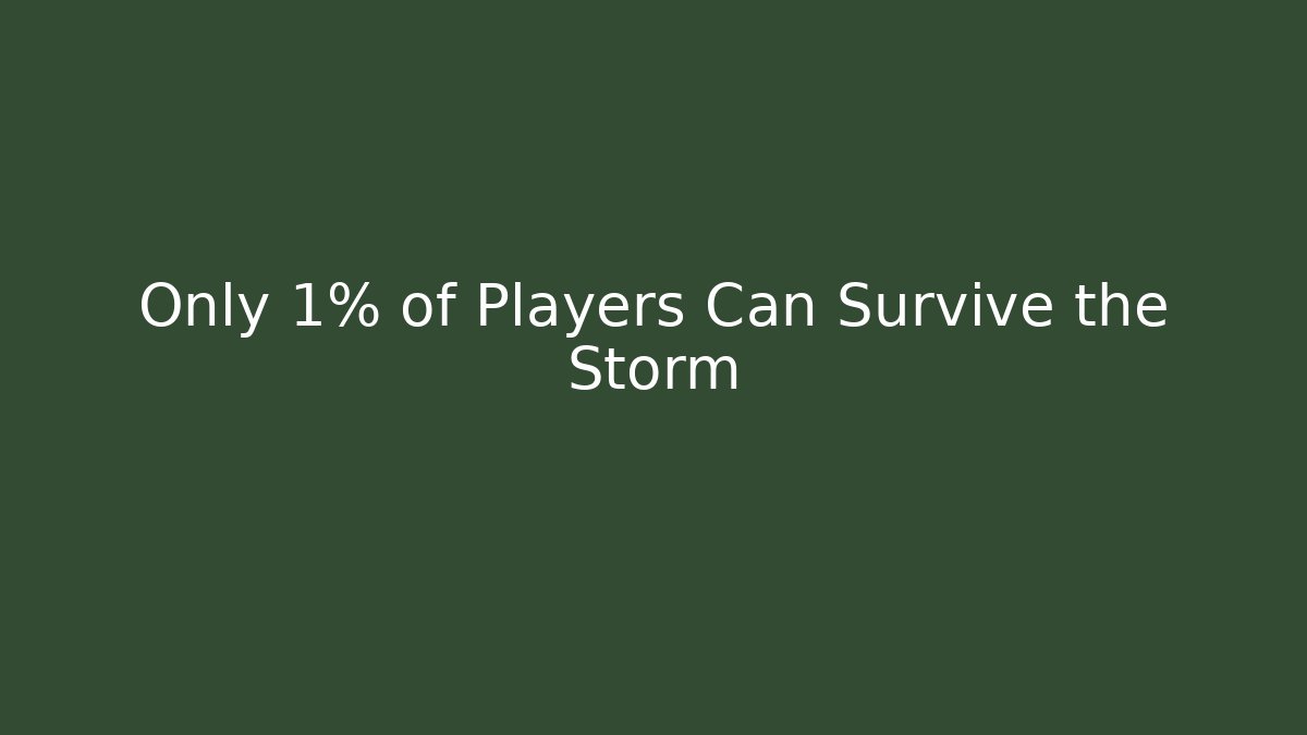 Only 1% of Players Can Survive the Storm
