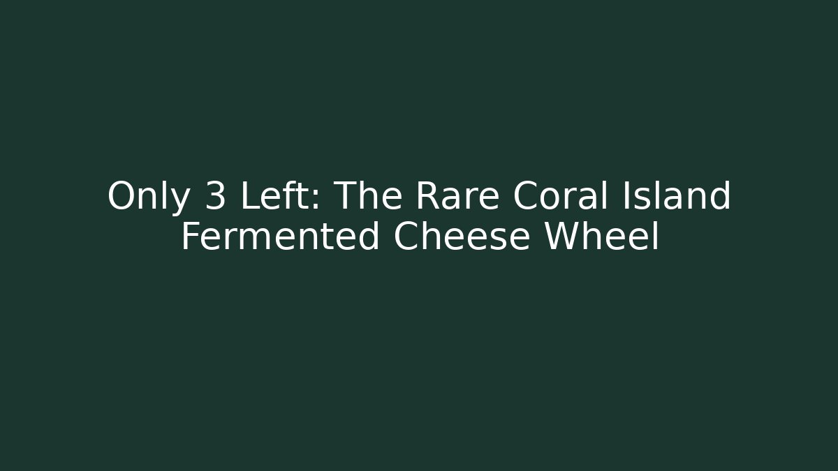 Only 3 Left: The Rare Coral Island Fermented Cheese Wheel