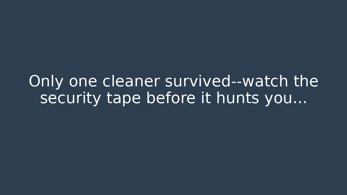 Only one cleaner survived—watch the security tape before it hunts you...