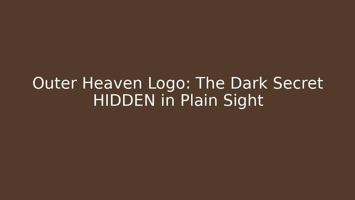 Outer Heaven Logo: The Dark Secret HIDDEN in Plain Sight