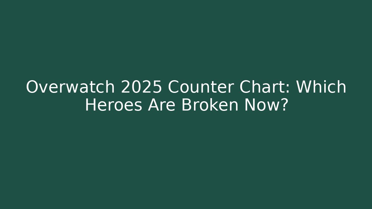 Overwatch 2025 Counter Chart: Which Heroes Are Broken Now?