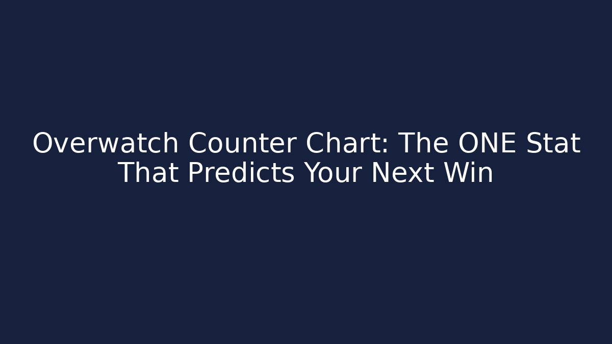 Overwatch Counter Chart: The ONE Stat That Predicts Your Next Win