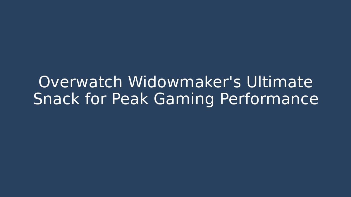Overwatch Widowmaker's Ultimate Snack for Peak Gaming Performance - Felix Cat Insurance