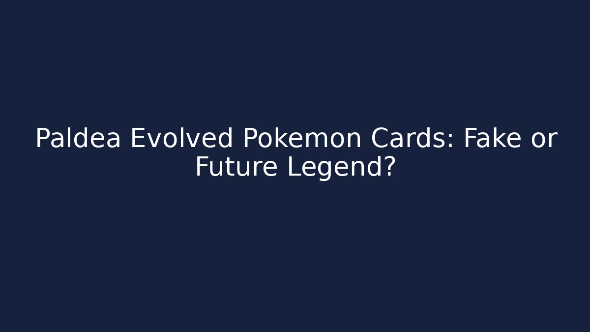 Paldea Evolved Pokémon Cards: Fake or Future Legend?