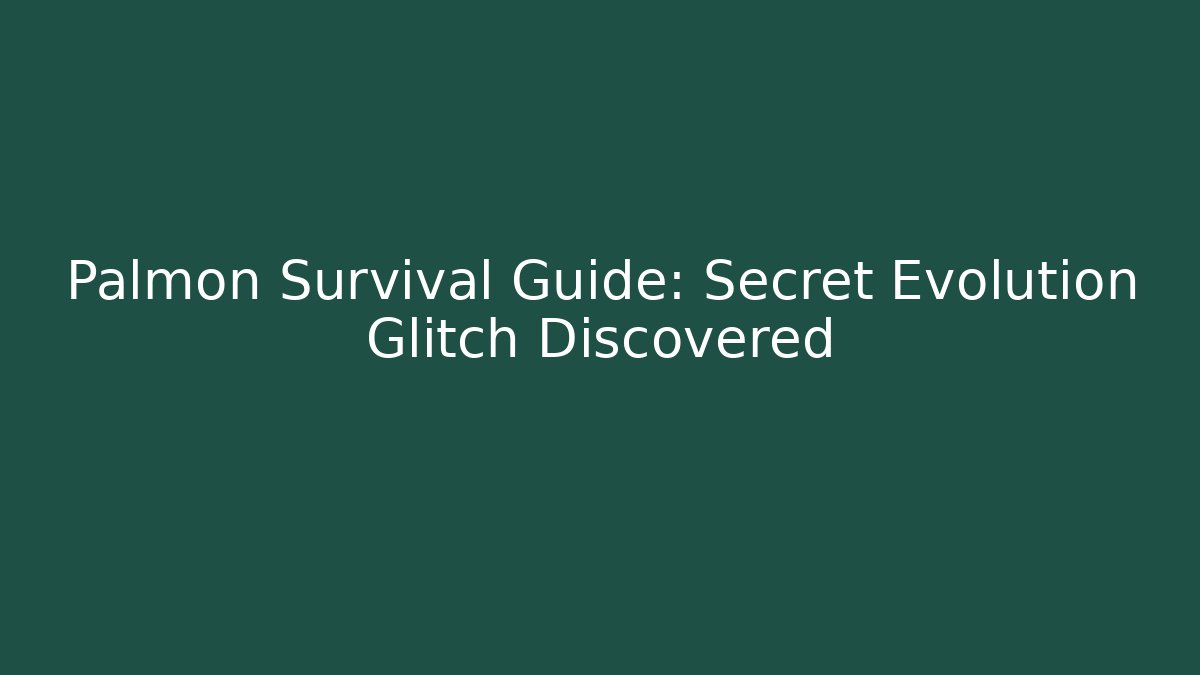 Palmon Survival Guide: Secret Evolution Glitch Discovered