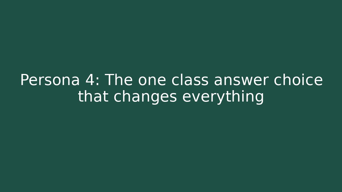 Persona 4: The one class answer choice that changes everything - Felix Cat Insurance