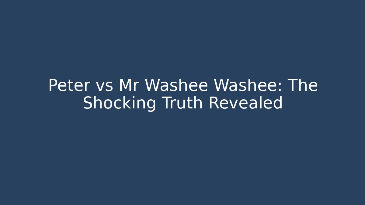Peter vs Mr Washee Washee: The Shocking Truth Revealed