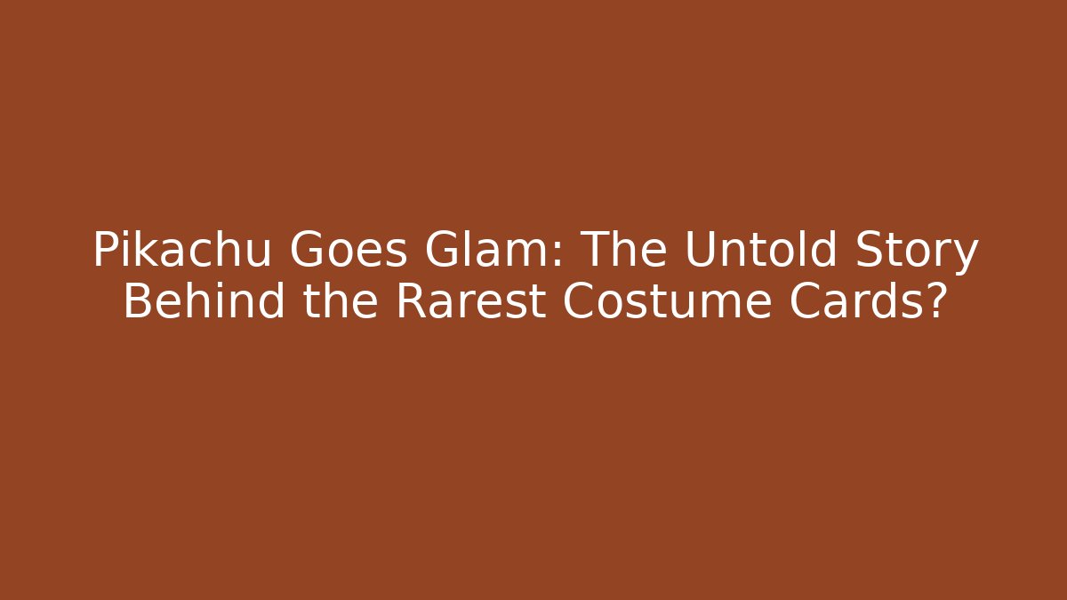 Pikachu Goes Glam: The Untold Story Behind the Rarest Costume Cards?