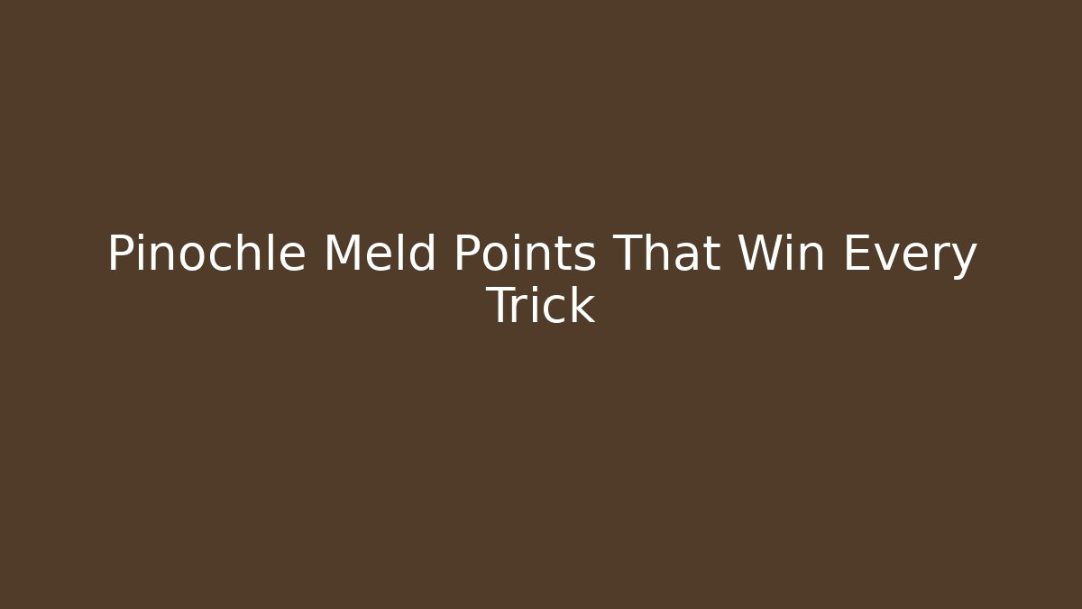 Pinochle Meld Points That Win Every Trick